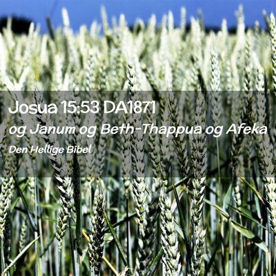 Picture 02 - Josua 15:53 DA1871 - og Janum og Beth-Thappua og - Bible Verse Picture