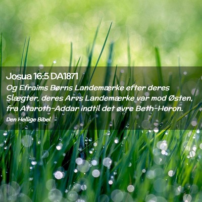 Picture 02 - Josua 16:5 DA1871 - Og Efraims Børns Landemærke efter deres - Bible Verse Picture