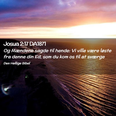 Picture 02 - Josua 2:17 DA1871 - Og Mændene sagde til hende: Vi ville være - Bible Verse Picture