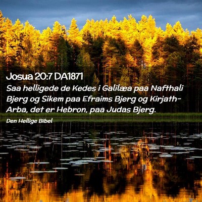 Picture 02 - Josua 20:7 DA1871 - Saa helligede de Kedes i Galilæa paa Nafthali - Bible Verse Picture