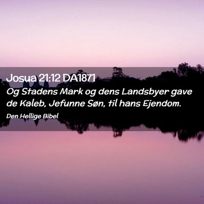 Picture 02 - Josua 21:12 DA1871 - Og Stadens Mark og dens Landsbyer gave de Kaleb, - Bible Verse Picture