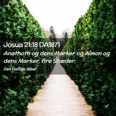 Picture 02 - Josua 21:18 DA1871 - Anathoth og dens Marker og Almon og dens Marker, - Bible Verse Picture