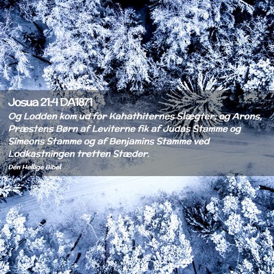 Picture 02 - Josua 21:4 DA1871 - Og Lodden kom ud for Kahathiternes Slægter; og - Bible Verse Picture