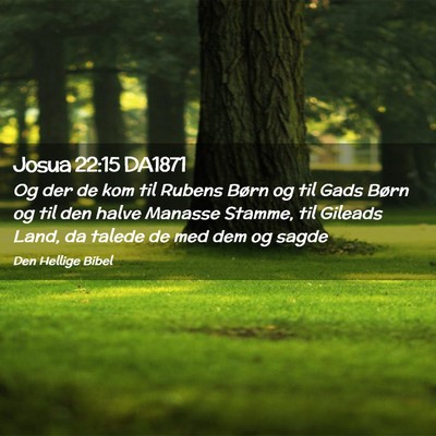 Picture 02 - Josua 22:15 DA1871 - Og der de kom til Rubens Børn og til Gads Børn - Bible Verse Picture