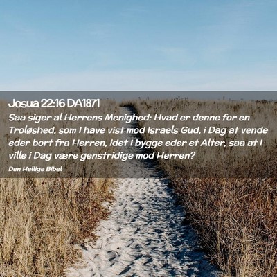 Picture 02 - Josua 22:16 DA1871 - Saa siger al Herrens Menighed: Hvad er denne for - Bible Verse Picture