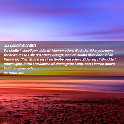 Picture 02 - Josua 23:13 DA1871 - Da skulle I visseligen vide, at Herren eders Gud - Bible Verse Picture