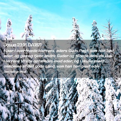 Picture 02 - Josua 23:16 DA1871 - Naar I overtræde Herrens, eders Guds Pagt, som - Bible Verse Picture