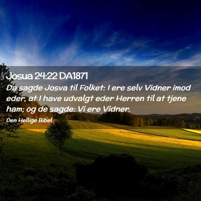 Picture 02 - Josua 24:22 DA1871 - Da sagde Josva til Folket: I ere selv Vidner imod - Bible Verse Picture
