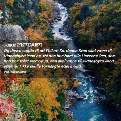 Picture 02 - Josua 24:27 DA1871 - Og Josva sagde til alt Folket: Se, denne Sten - Bible Verse Picture