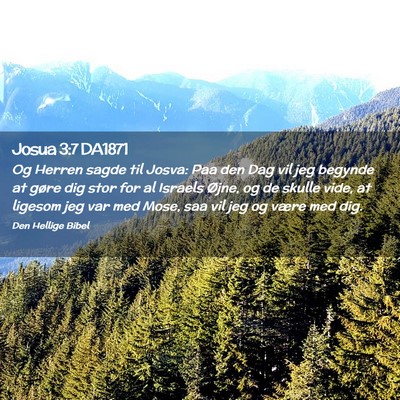 Picture 02 - Josua 3:7 DA1871 - Og Herren sagde til Josva: Paa den Dag vil jeg - Bible Verse Picture