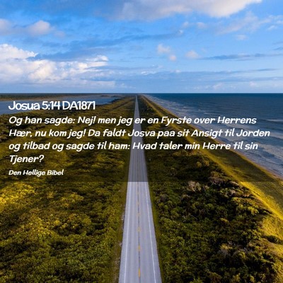 Picture 02 - Josua 5:14 DA1871 - Og han sagde: Nej! men jeg er en Fyrste over - Bible Verse Picture