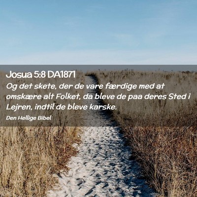 Picture 02 - Josua 5:8 DA1871 - Og det skete, der de vare færdige med at - Bible Verse Picture