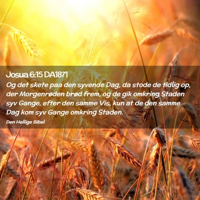 Picture 02 - Josua 6:15 DA1871 - Og det skete paa den syvende Dag, da stode de - Bible Verse Picture