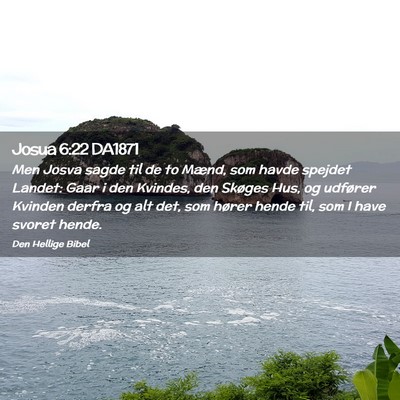 Picture 02 - Josua 6:22 DA1871 - Men Josva sagde til de to Mænd, som havde - Bible Verse Picture