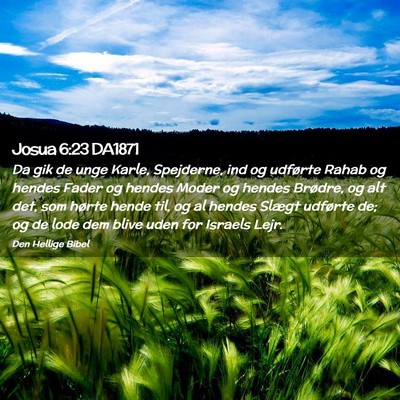 Picture 02 - Josua 6:23 DA1871 - Da gik de unge Karle, Spejderne, ind og udførte - Bible Verse Picture