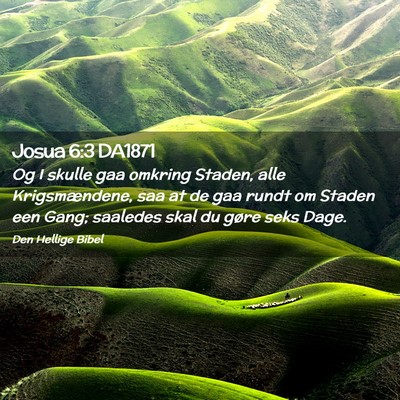 Picture 02 - Josua 6:3 DA1871 - Og I skulle gaa omkring Staden, alle - Bible Verse Picture