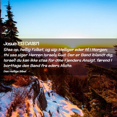 Picture 02 - Josua 7:13 DA1871 - Staa op, hellig Folket, og sig: Helliger eder til - Bible Verse Picture