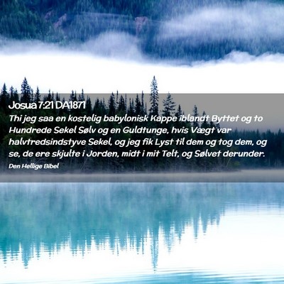 Picture 02 - Josua 7:21 DA1871 - Thi jeg saa en kostelig babylonisk Kappe iblandt - Bible Verse Picture