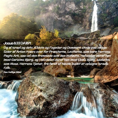 Picture 02 - Josua 8:33 DA1871 - Og al Israel og dets Ældste og Fogeder og - Bible Verse Picture
