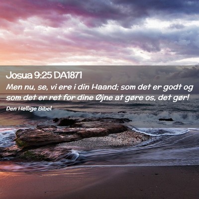 Picture 02 - Josua 9:25 DA1871 - Men nu, se, vi ere i din Haand; som det er godt - Bible Verse Picture