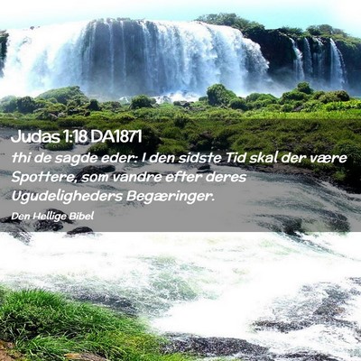 Picture 02 - Judas 1:18 DA1871 - thi de sagde eder: I den sidste Tid skal der - Bible Verse Picture