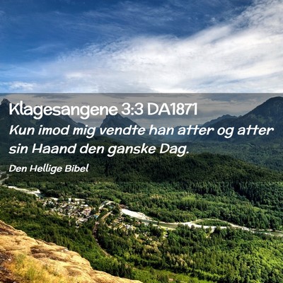 Picture 02 - Klagesangene 3:3 DA1871 - Kun imod mig vendte han atter og atter sin Haand - Bible Verse Picture