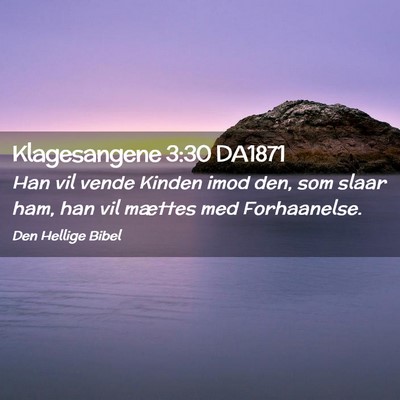 Picture 02 - Klagesangene 3:30 DA1871 - Han vil vende Kinden imod den, som slaar ham, han - Bible Verse Picture
