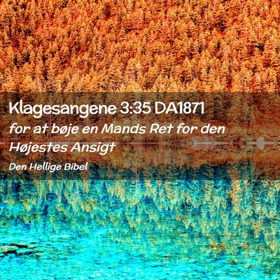 Picture 02 - Klagesangene 3:35 DA1871 - for at bøje en Mands Ret for den Højestes - Bible Verse Picture