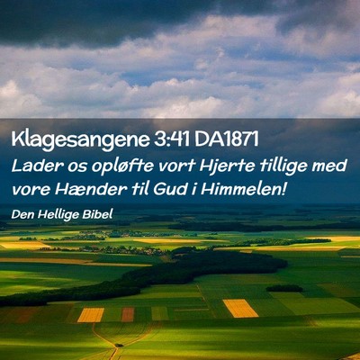Picture 02 - Klagesangene 3:41 DA1871 - Lader os opløfte vort Hjerte tillige med vore - Bible Verse Picture