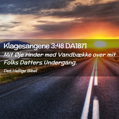 Picture 02 - Klagesangene 3:48 DA1871 - Mit Øje rinder med Vandbække over mit Folks - Bible Verse Picture