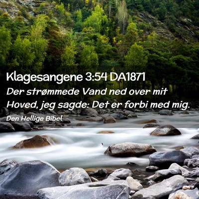 Picture 02 - Klagesangene 3:54 DA1871 - Der strømmede Vand ned over mit Hoved, jeg - Bible Verse Picture