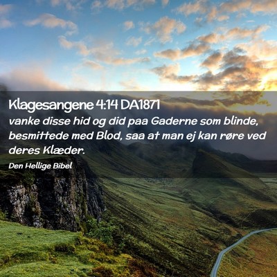 Picture 02 - Klagesangene 4:14 DA1871 - vanke disse hid og did paa Gaderne som blinde, - Bible Verse Picture