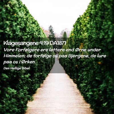 Picture 02 - Klagesangene 4:19 DA1871 - Vore Forfølgere ere lettere end Ørne under - Bible Verse Picture