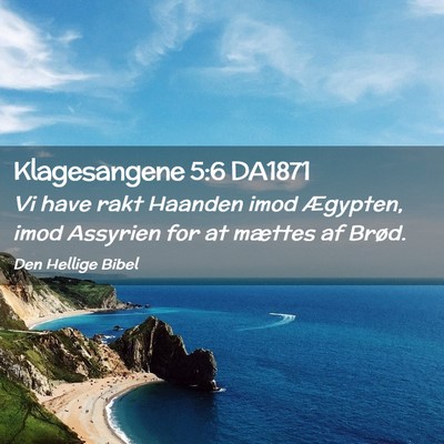 Picture 02 - Klagesangene 5:6 DA1871 - Vi have rakt Haanden imod Ægypten, imod Assyrien - Bible Verse Picture