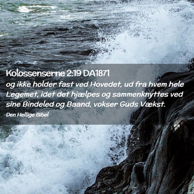 Picture 02 - Kolossenserne 2:19 DA1871 - og ikke holder fast ved Hovedet, ud fra hvem hele - Bible Verse Picture