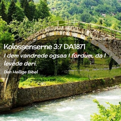 Picture 02 - Kolossenserne 3:7 DA1871 - I dem vandrede ogsaa I fordum, da I levede - Bible Verse Picture