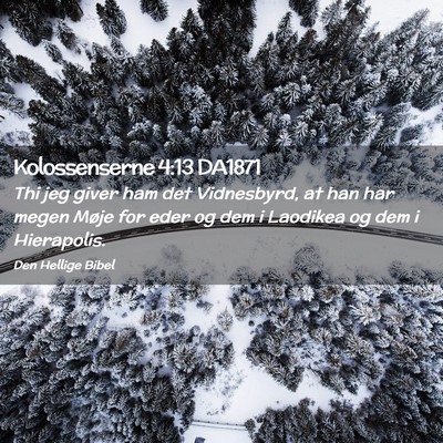 Picture 02 - Kolossenserne 4:13 DA1871 - Thi jeg giver ham det Vidnesbyrd, at han har - Bible Verse Picture