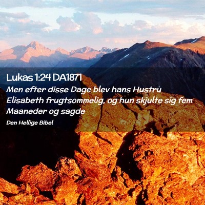 Picture 02 - Lukas 1:24 DA1871 - Men efter disse Dage blev hans Hustru Elisabeth - Bible Verse Picture