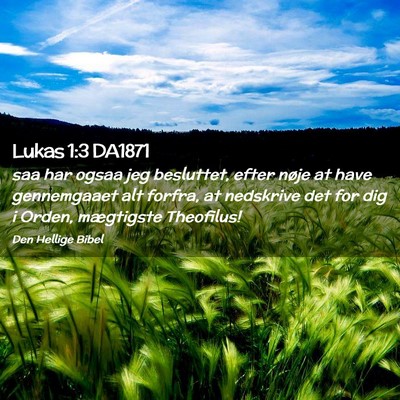 Picture 02 - Lukas 1:3 DA1871 - saa har ogsaa jeg besluttet, efter nøje at have - Bible Verse Picture
