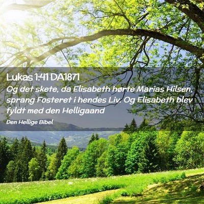 Picture 02 - Lukas 1:41 DA1871 - Og det skete, da Elisabeth hørte Marias Hilsen, - Bible Verse Picture