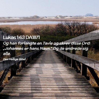 Picture 02 - Lukas 1:63 DA1871 - Og han forlangte en Tavle og skrev disse Ord: - Bible Verse Picture