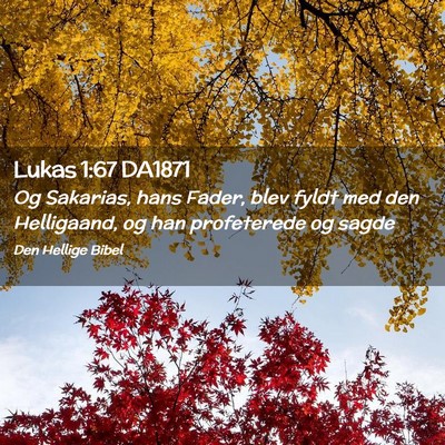 Picture 02 - Lukas 1:67 DA1871 - Og Sakarias, hans Fader, blev fyldt med den - Bible Verse Picture