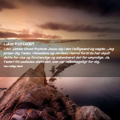 Picture 02 - Lukas 10:21 DA1871 - I den samme Stund frydede Jesus sig i den - Bible Verse Picture