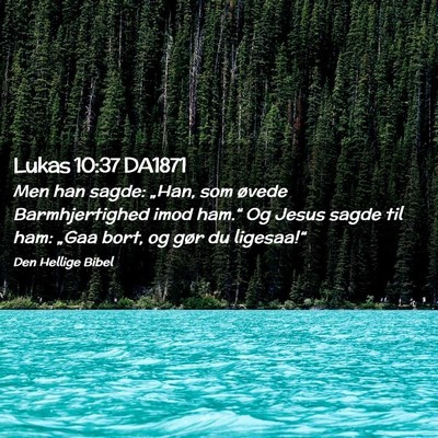 Picture 02 - Lukas 10:37 DA1871 - Men han sagde: „Han, som øvede Barmhjertighed - Bible Verse Picture