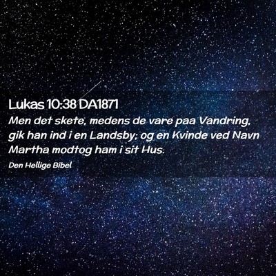 Picture 02 - Lukas 10:38 DA1871 - Men det skete, medens de vare paa Vandring, gik - Bible Verse Picture