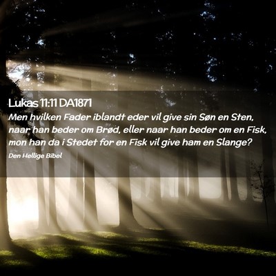 Picture 02 - Lukas 11:11 DA1871 - Men hvilken Fader iblandt eder vil give sin Søn - Bible Verse Picture