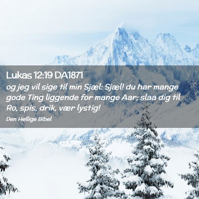 Picture 02 - Lukas 12:19 DA1871 - og jeg vil sige til min Sjæl: Sjæl! du har - Bible Verse Picture