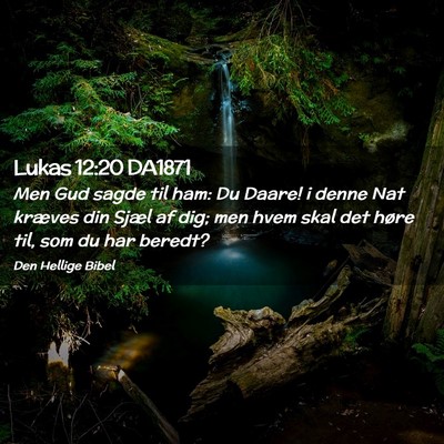 Picture 02 - Lukas 12:20 DA1871 - Men Gud sagde til ham: Du Daare! i denne Nat - Bible Verse Picture