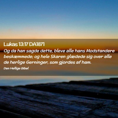 Picture 02 - Lukas 13:17 DA1871 - Og da han sagde dette, bleve alle hans - Bible Verse Picture