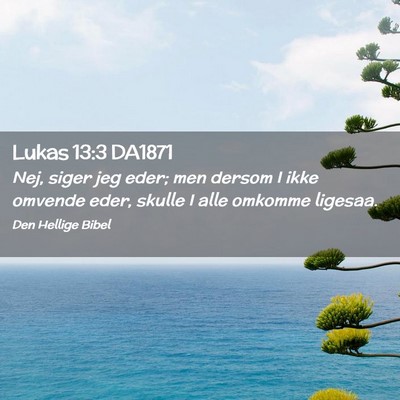 Picture 02 - Lukas 13:3 DA1871 - Nej, siger jeg eder; men dersom I ikke omvende - Bible Verse Picture